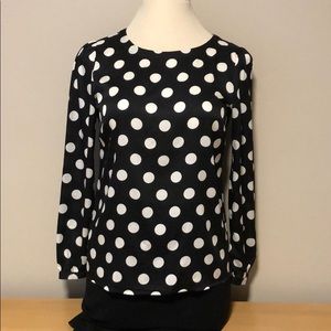 black & white dotted top